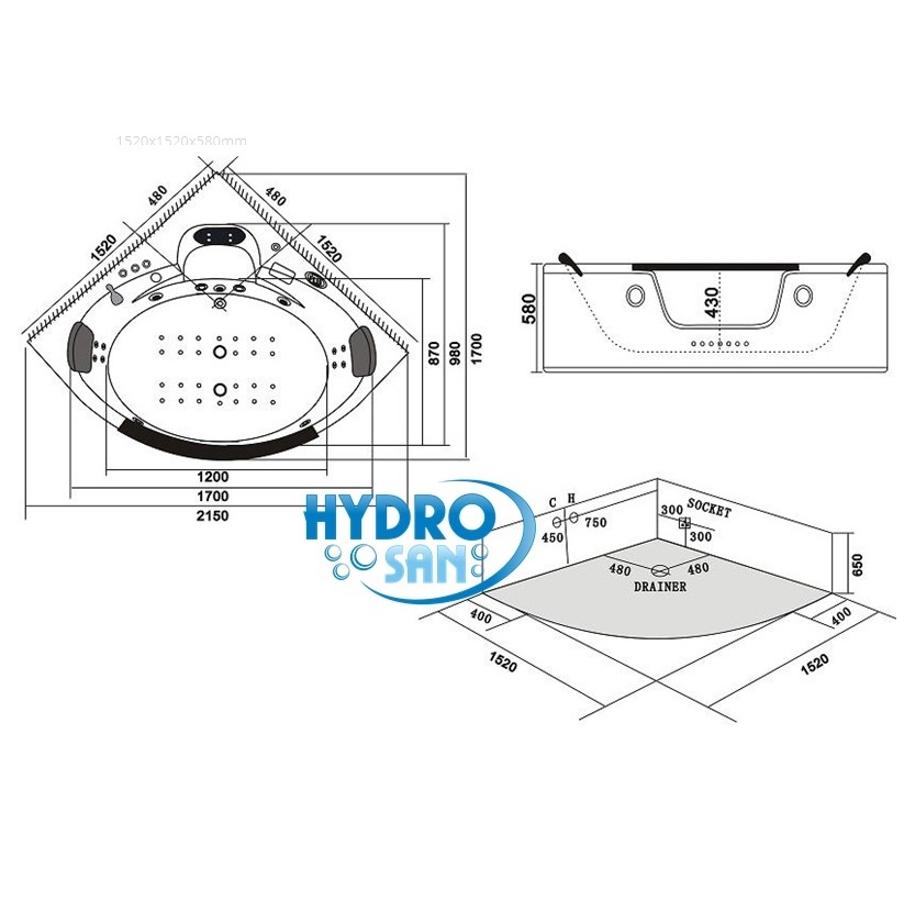 Wanny do hydromasażu Hydro-San Tiga