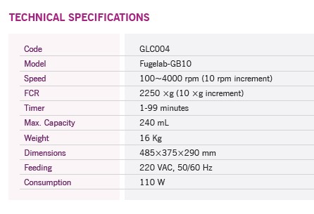 Wirówki laboratoryjne Nahita blue/Auxilab Fugelab-GB10