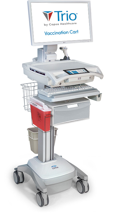 Wózki do komputerów medycznych, laptopów, tabletów Capsa Healthcare Trio