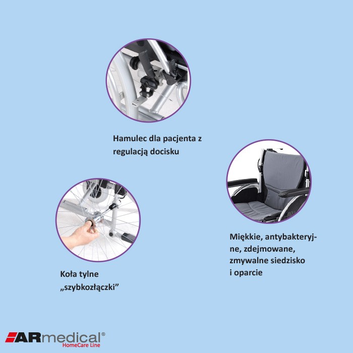 Wózki inwalidzkie standardowe Armedical Ergonomic AR-300