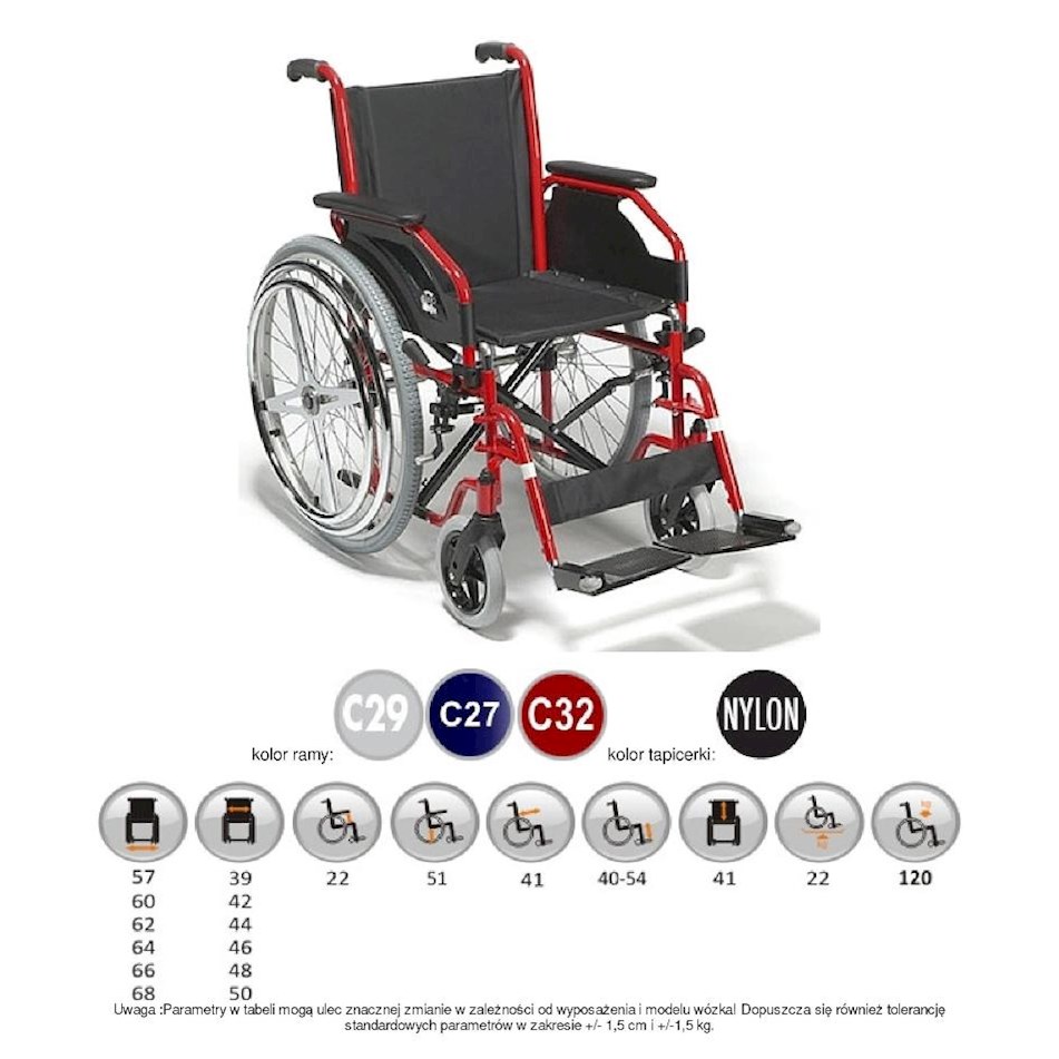 Wózki inwalidzkie standardowe Vermeiren 708D HEM 2