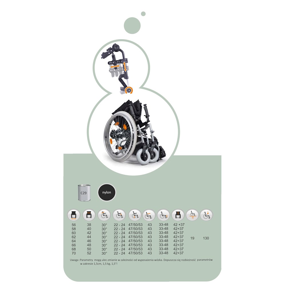 Wózki inwalidzkie standardowe Vermeiren D200 30
