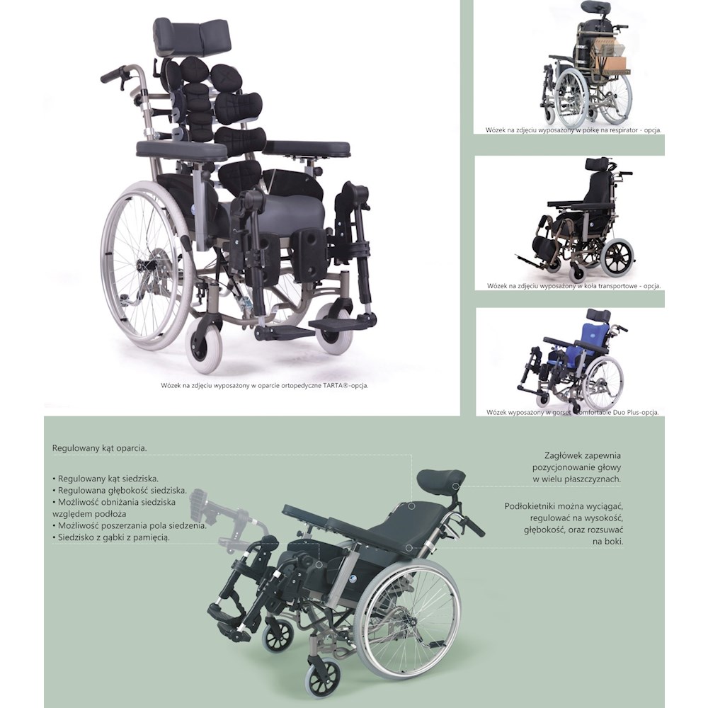 Wózki multipozycyjne - stabilizacyjne dla niepełnosprawnych Vermeiren Inovys 2
