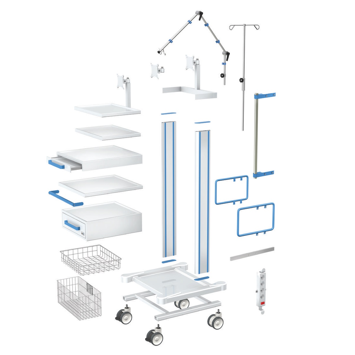 Wózki na aparaturę medyczną TECH-MED Sp. z o.o. APAR-2