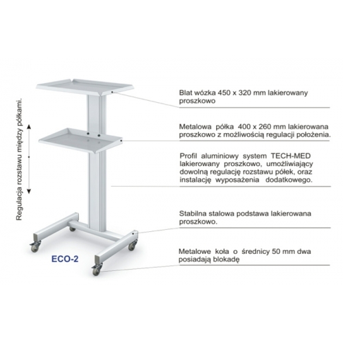 Wózki na aparaturę medyczną TECH-MED Sp. z o.o. ECO