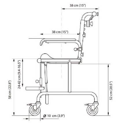 Wózki prysznicowo - sanitarne w pozycji siedzącej Etac AB Tripp Tilt