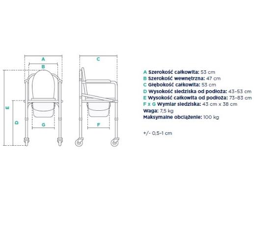 Wózki prysznicowo - sanitarne w pozycji siedzącej PDS CARE PLW013