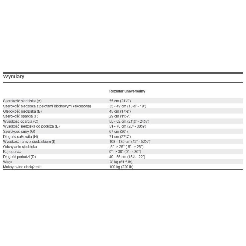 Wózki prysznicowo - sanitarne w pozycji siedzącej R82 Heron