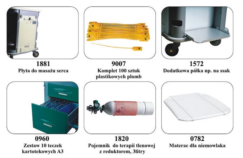 Wózki reanimacyjne i anestezjologiczne GAMMA POLIURETANI Aurion RATUNKOWY