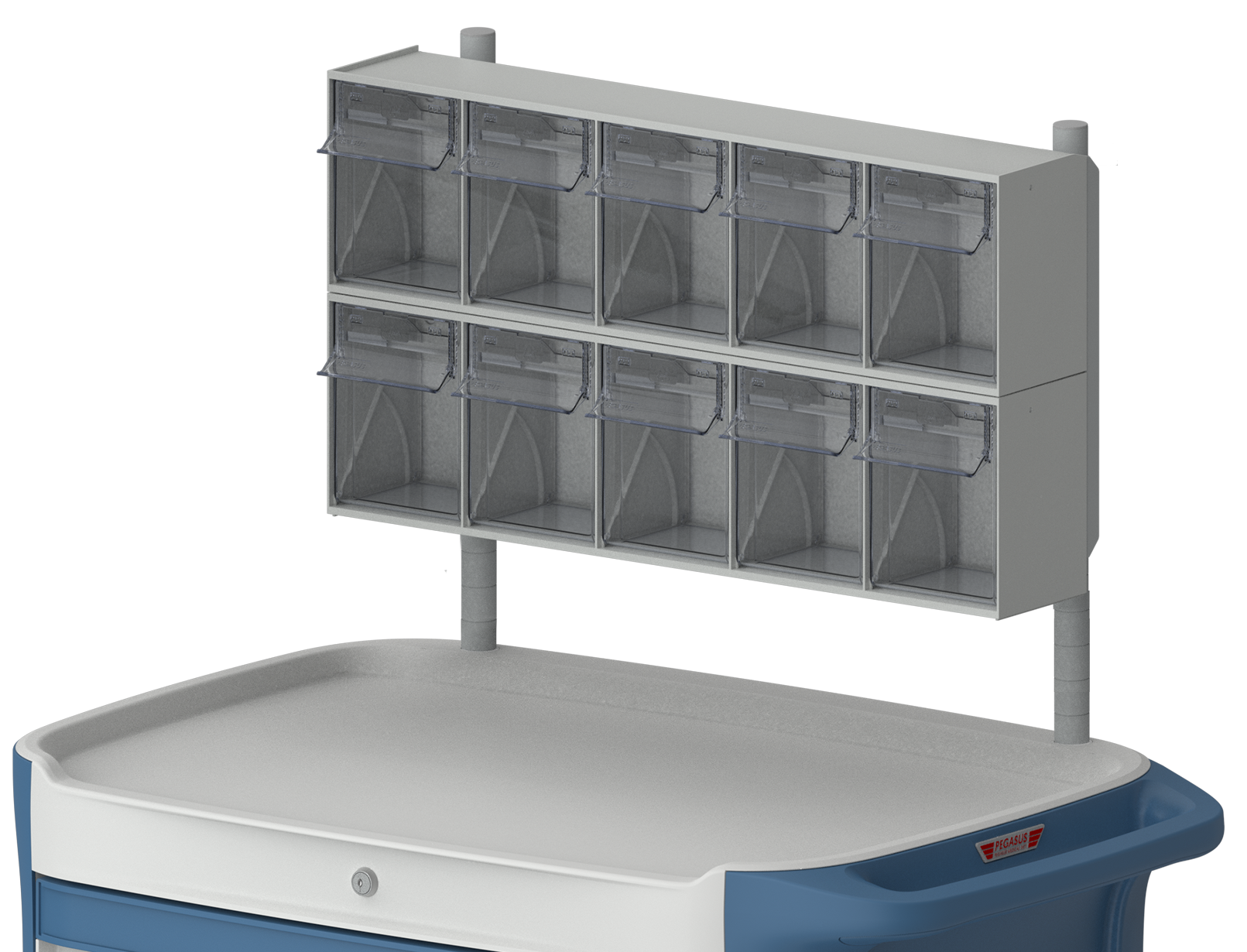 Wózki zabiegowe, organizacyjne i dokumentacyjne - akcesoria Pegasus pojemniki