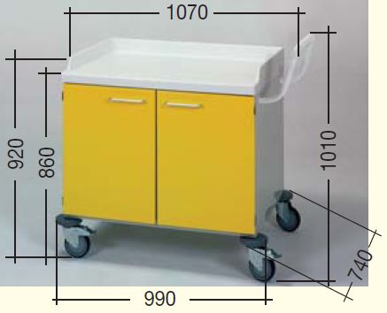 Wózki zabiegowe, organizacyjne i dokumentacyjne (szafki) Becker do narkozy i opatrunków