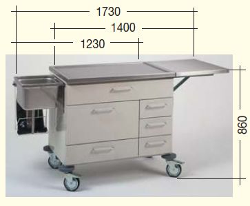 Wózki zabiegowe, organizacyjne i dokumentacyjne (szafki) Becker do narkozy i opatrunków