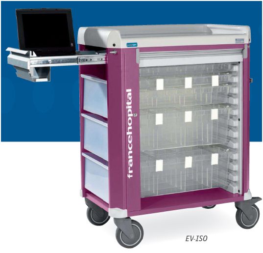 Wózki zabiegowe, organizacyjne i dokumentacyjne (szafki) FRANCEHOSPITAL EV-ISO