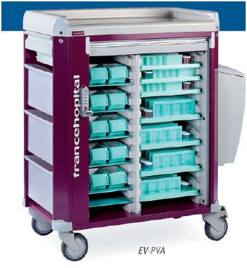 Wózki zabiegowe, organizacyjne i dokumentacyjne (szafki) FRANCEHOSPITAL EV-PVA