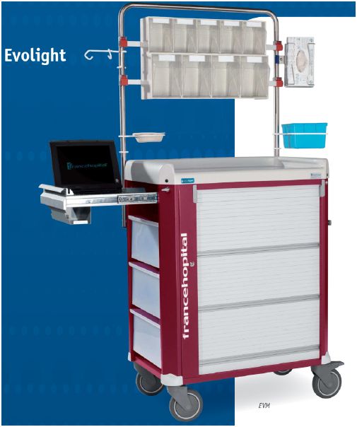 Wózki zabiegowe, organizacyjne i dokumentacyjne (szafki) FRANCEHOSPITAL EVM