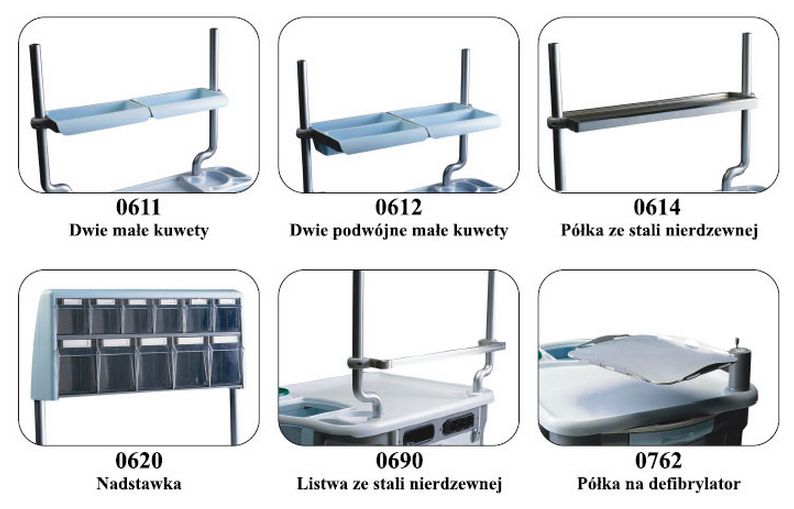 Wózki zabiegowe, organizacyjne i dokumentacyjne (szafki) GAMMA POLIURETANI Aurion do OPERACJI