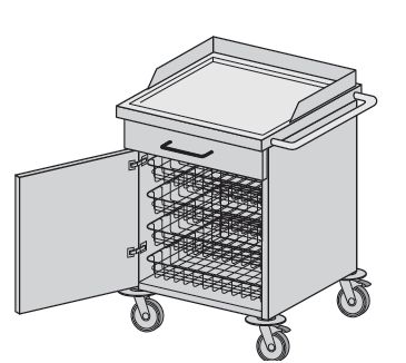 Wózki zabiegowe, organizacyjne i dokumentacyjne (szafki) TRIBO SK 303B