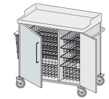 Wózki zabiegowe, organizacyjne i dokumentacyjne (szafki) TRIBO typ MM 202