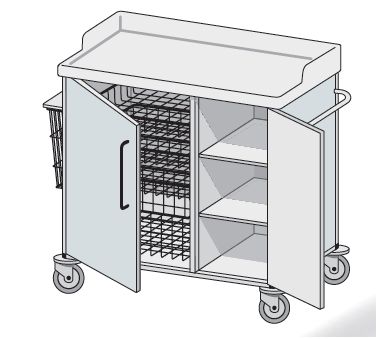 Wózki zabiegowe, organizacyjne i dokumentacyjne (szafki) TRIBO typ MM 206