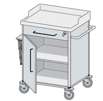 Wózki zabiegowe, organizacyjne i dokumentacyjne (szafki) TRIBO typ MM 304