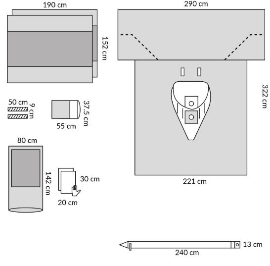 Zestawy do ortopedii – obłożenia pola operacyjnego Medline ES10416CE