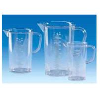 Zlewki z tworzywa sztucznego VIT-LAB Miarowe SAN wypukła podziałka z uchwytem