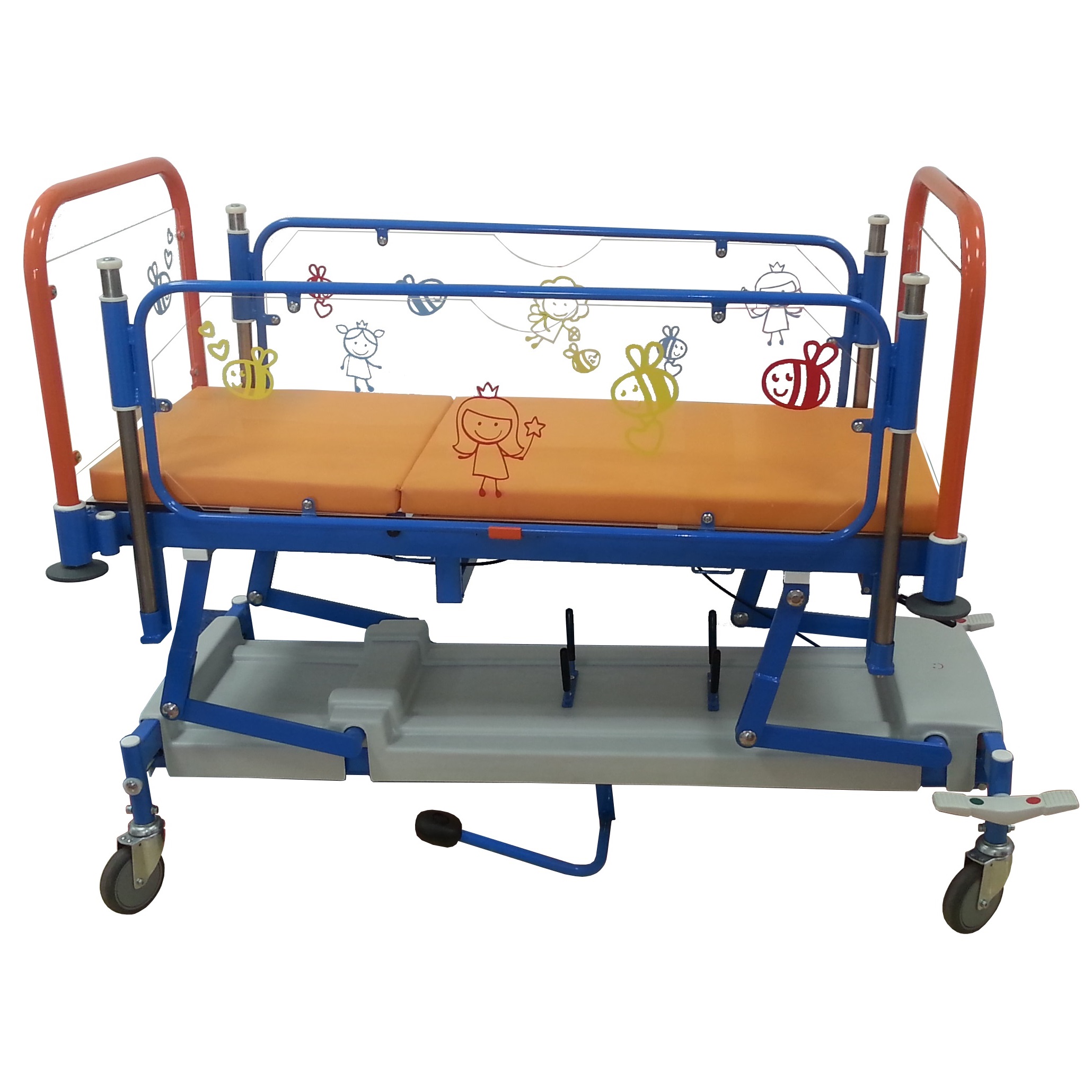 Wózki pediatryczne do transportu chorego w pozycji leżącej